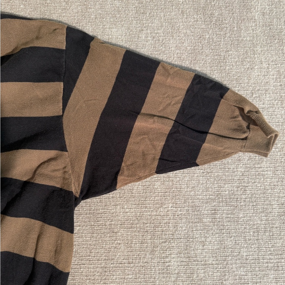 Free People Black and Tan Surfin On Your Stripes Tunic Sweater - Size XS/S - Picture 6 of 7